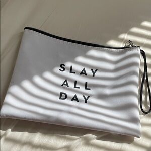 Milly White Pouch with Black Accents